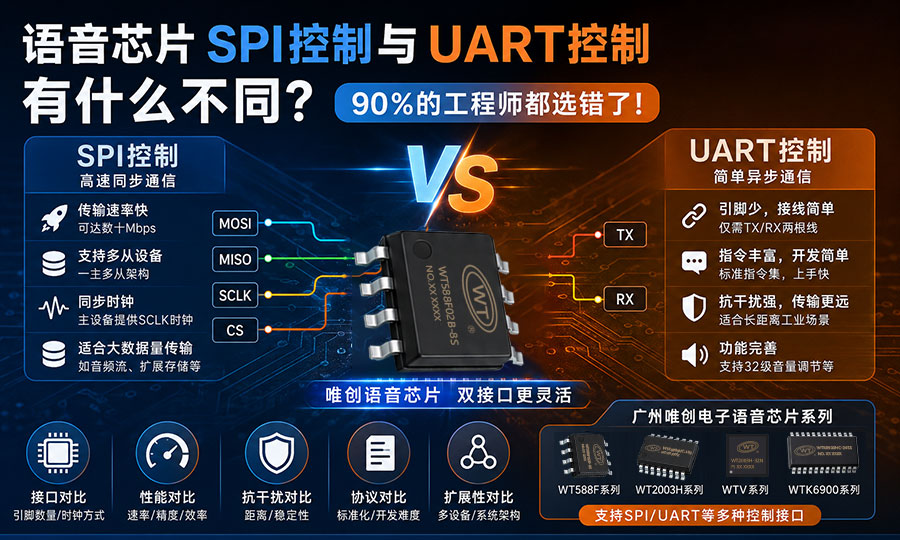 语音芯片SPI控制与UART控制有什么不同？90%的工程师都选错了！