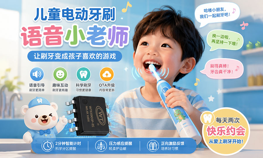 儿童电动牙刷的“语音小老师”怎么选？如何用语音芯片设计有趣的刷牙引导？