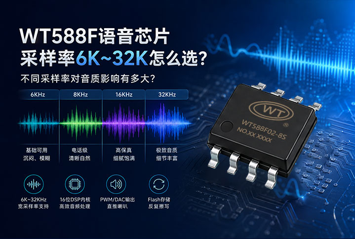 WT588F语音芯片采样率6K~32K怎么选？不同采样率对音质影响有多大？