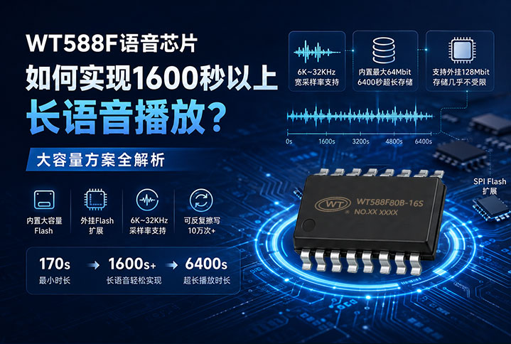 WT588F语音芯片如何实现1600秒以上长语音播放？大容量方案全解析