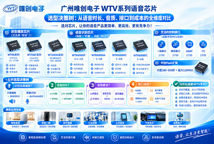 广州唯创电子语音芯片选型决策树,从语音时长、音质、接口到成本的全维度对比怎么做.jpg