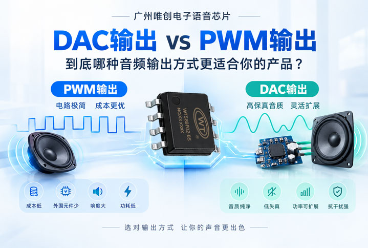 广州唯创电子语音芯片DAC输出 vs PWM输出：到底哪种音频输出方式更适合你的产品？