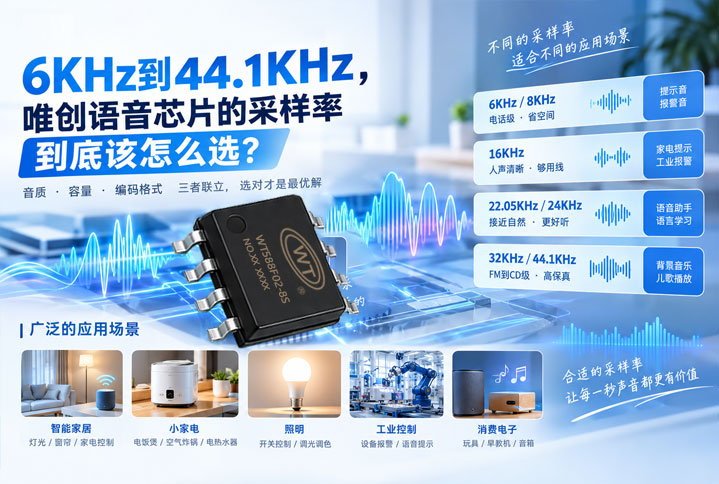 6KHz到44.1KHz，唯创电子语音芯片的采样率到底该怎么选？